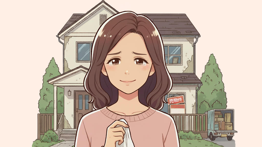 実家を売却する女性